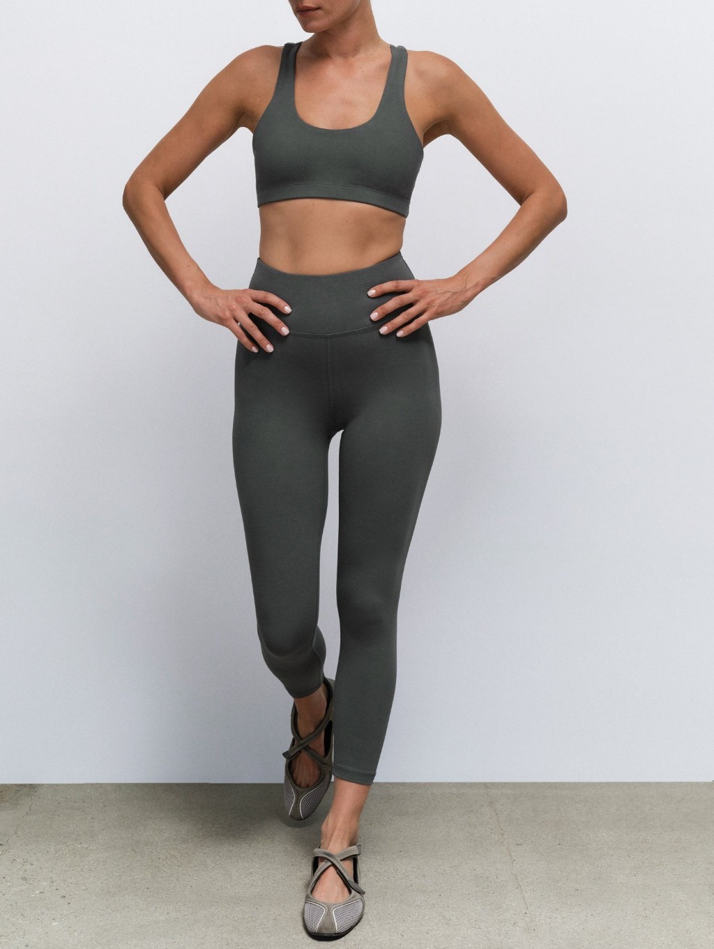Mate The Label Organic Stretch Midi Legging Forest Nwt